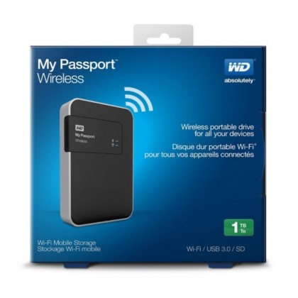 WD 1TB My Passport Wireless Portable External Hard Drive - WIFI USB 3.0 Network Drive + FREE WD POUCH WD 1TB My Passport Wireless Portable External Hard Drive - WIFI USB 3.0 Network Drive + FREE WD POUCH