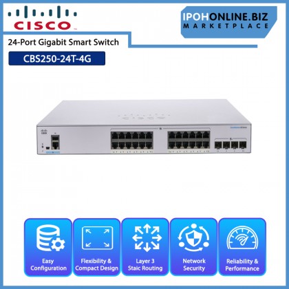 CISCO CBS250-24T-4G 24-Port Gigabit Smart Switch 4x1g SFP CISCO CBS250-24T-4G 24-Port Gigabit Smart Switch 4x1g SFP