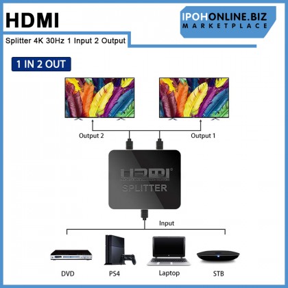 HDMI Splitter 4K 30Hz 1 Input 2 Output HDMI Switch Supports HDMI Splitter 4K 30Hz 1 Input 2 Output HDMI Switch Supports