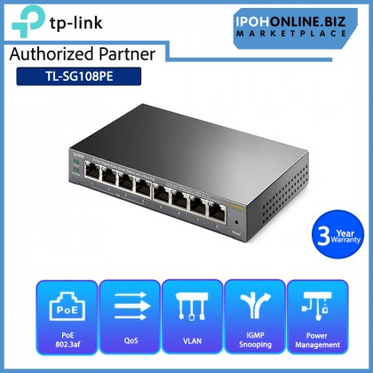 TP-LINK TL-SG108PE 8-Port Gigabit Easy Smart Switch With 4-Port PoE TP-LINK TL-SG108PE 8-Port Gigabit Easy Smart Switch With 4-Port PoE