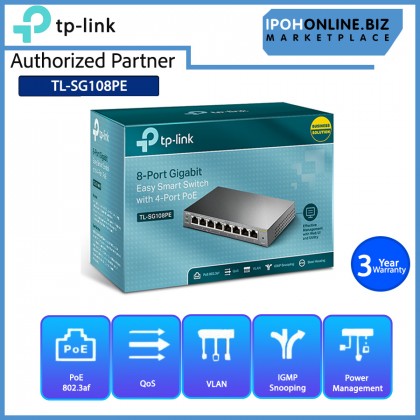 TP-LINK TL-SG108PE 8-Port Gigabit Easy Smart Switch With 4-Port PoE TP-LINK TL-SG108PE 8-Port Gigabit Easy Smart Switch With 4-Port PoE