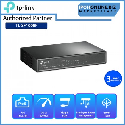TP-LINK TL-SF1008P 8-port 10/100Mbps Switch with 4-Port PoE TP-LINK TL-SF1008P 8-port 10/100Mbps Switch with 4-Port PoE