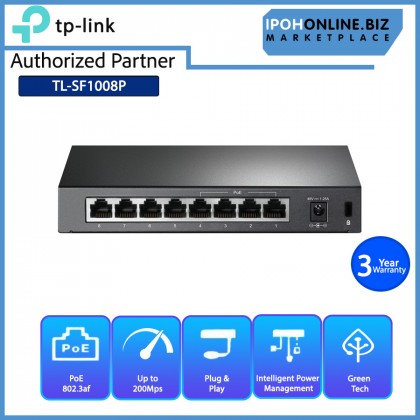 TP-LINK TL-SF1008P 8-port 10/100Mbps Switch with 4-Port PoE TP-LINK TL-SF1008P 8-port 10/100Mbps Switch with 4-Port PoE
