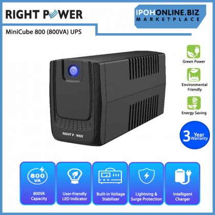 Right Power MiniCube 800 (800VA) with Built In Voltage Stabilizer UPS Right Power MiniCube 800 (800VA) with Built In Voltage Stabilizer UPS