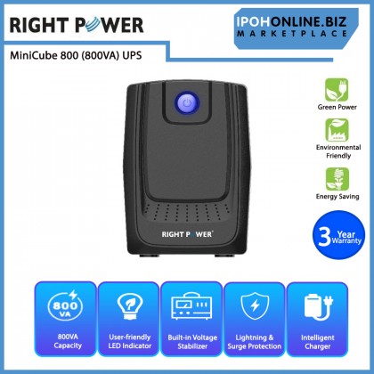 Right Power MiniCube 800 (800VA) with Built In Voltage Stabilizer UPS Right Power MiniCube 800 (800VA) with Built In Voltage Stabilizer UPS