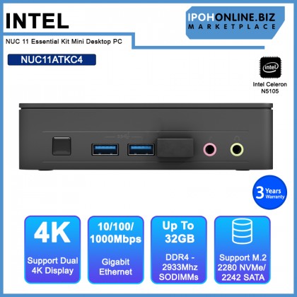 Intel NUC 11 Essential Kit NUC11ATKC4 Mini Desktop PC (Celeron N5105,2.90GHz/ 2xDDR4/ M.2 Gen3)