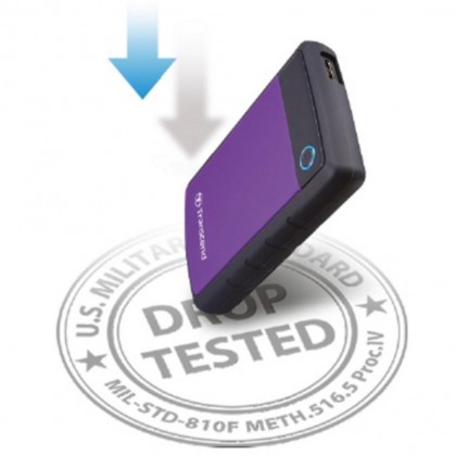 Transcend 1TB StoreJet H3 Military Drop Tested USB 3.0 1TB Portable Hard Drive - Purple Transcend 1TB StoreJet H3 Military Drop Tested USB 3.0 1TB Portable Hard Drive - Purple