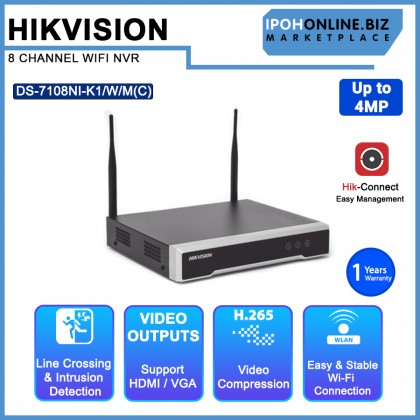 HIKVISION DS-7108NI-K1/W/M(C) 8 Channel Up to 4 MP WIFI NVR for Ezviz and Hikvision HDMI VGA Outputs HIKVISION DS-7108NI-K1/W/M(C) 8 Channel Up to 4 MP WIFI NVR for Ezviz and Hikvision HDMI VGA Outputs