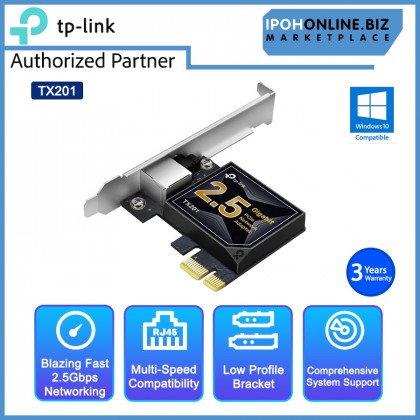 TP-LINK TX201 2.5 GIGABIT PCIe Network Adapter Standard & Low Profile Brackets Included TP-LINK TX201 2.5 GIGABIT PCIe Network Adapter Standard & Low Profile Brackets Included