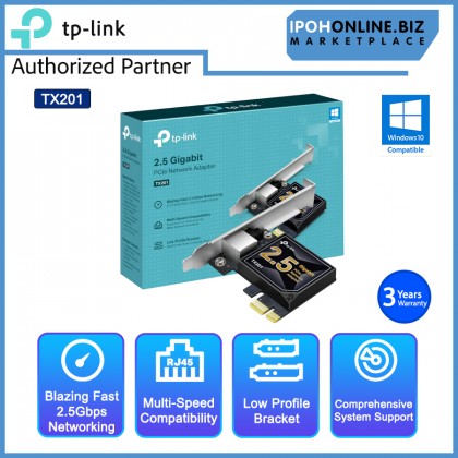 TP-LINK TX201 2.5 GIGABIT PCIe Network Adapter Standard & Low Profile Brackets Included TP-LINK TX201 2.5 GIGABIT PCIe Network Adapter Standard & Low Profile Brackets Included