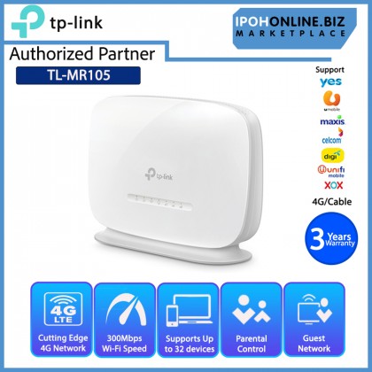 TP-LINK TL-MR105 300Mbps Wi-FI 4G LTE Router - Maxis Digi Celcom Umobile Unifi Yes XOX
