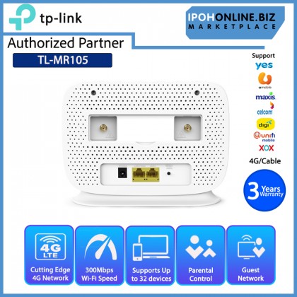 TP-LINK TL-MR105 300Mbps Wi-FI 4G LTE Router - Maxis Digi Celcom Umobile Unifi Yes XOX
