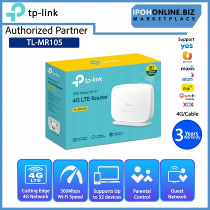 TP-LINK TL-MR105 300Mbps Wi-FI 4G LTE Router - Maxis Digi Celcom Umobile Unifi Yes XOX