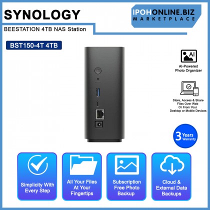 SYNOLOGY BEESTATION BST150-4T 4TB/REALTEK/4GB/1x1GBE NAS Station SYNOLOGY BEESTATION BST150-4T 4TB/REALTEK/4GB/1x1GBE NAS Station