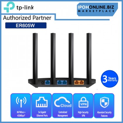 TP-LINK ER605W Omada AC1350 Dual-Band WiFi Gigabit VPN Router TP-LINK ER605W Omada AC1350 Dual-Band WiFi Gigabit VPN Router