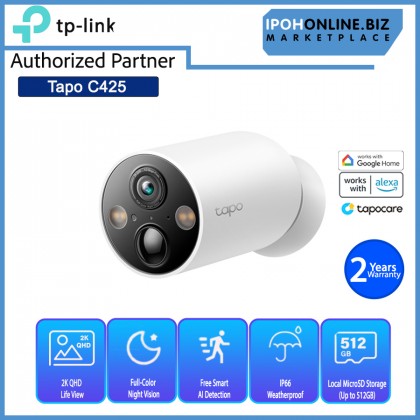 TP-LINK Tapo C425 4MP 2K QHD Smart Wire-Free Security Camera TP-LINK Tapo C425 4MP 2K QHD Smart Wire-Free Security Camera