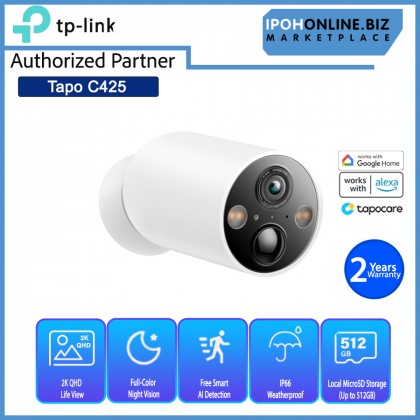 TP-LINK Tapo C425 4MP 2K QHD Smart Wire-Free Security Camera TP-LINK Tapo C425 4MP 2K QHD Smart Wire-Free Security Camera