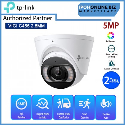 TP-LINK VIGI C455 2.8MM 5MP FULL COLOR Turret Network Camera TP-LINK VIGI C455 2.8MM 5MP FULL COLOR Turret Network Camera