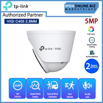 TP-LINK VIGI C455 2.8MM 5MP FULL COLOR Turret Network Camera TP-LINK VIGI C455 2.8MM 5MP FULL COLOR Turret Network Camera