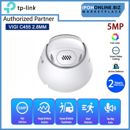 TP-LINK VIGI C455 2.8MM 5MP FULL COLOR Turret Network Camera TP-LINK VIGI C455 2.8MM 5MP FULL COLOR Turret Network Camera