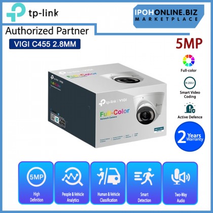 TP-LINK VIGI C455 2.8MM 5MP FULL COLOR Turret Network Camera TP-LINK VIGI C455 2.8MM 5MP FULL COLOR Turret Network Camera