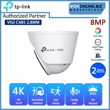 TP-LINK VIGI C485 2.8MM 8MP Full-Color Turret Network Camera TP-LINK VIGI C485 2.8MM 8MP Full-Color Turret Network Camera