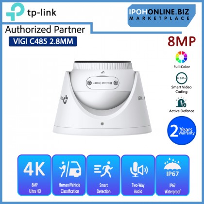TP-LINK VIGI C485 2.8MM 8MP Full-Color Turret Network Camera TP-LINK VIGI C485 2.8MM 8MP Full-Color Turret Network Camera