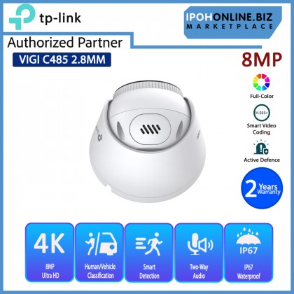 TP-LINK VIGI C485 2.8MM 8MP Full-Color Turret Network Camera TP-LINK VIGI C485 2.8MM 8MP Full-Color Turret Network Camera