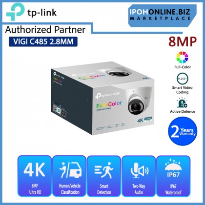 TP-LINK VIGI C485 2.8MM 8MP Full-Color Turret Network Camera TP-LINK VIGI C485 2.8MM 8MP Full-Color Turret Network Camera