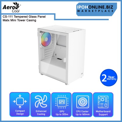 AEROCOOL CS-111 TEMPERED GLASS PANEL MATX MINI TOWER CASING