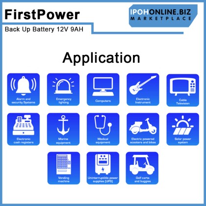First Power FP1290 12V9AH Rechargeable Seal Lead Acid Back Up Battery (20 Hours) First Power FP1290 12V9AH Rechargeable Seal Lead Acid Back Up Battery (20 Hours)