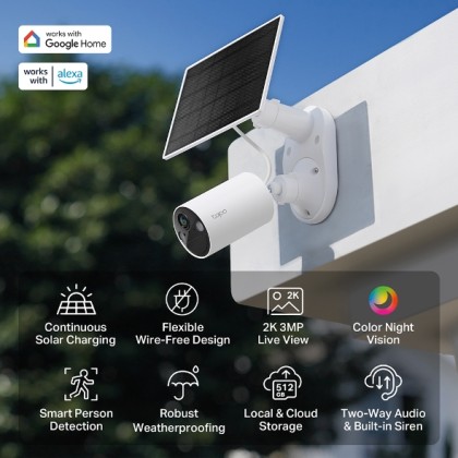 TP-LINK TAPO C410 KIT Solar-Powered Security Camera Kit 2K 3MP Camera System TP-LINK TAPO C410 KIT Solar-Powered Security Camera Kit 2K 3MP Camera System