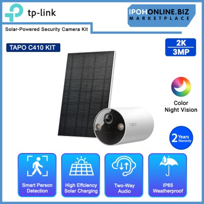 TP-LINK TAPO C410 KIT Solar-Powered Security Camera Kit 2K 3MP Camera System TP-LINK TAPO C410 KIT Solar-Powered Security Camera Kit 2K 3MP Camera System