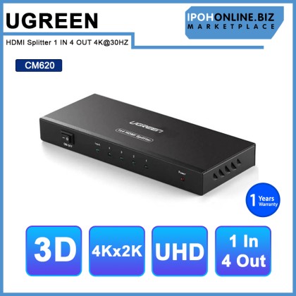 UGREEN HDMI Splitter 1 IN 4 OUT 4K@30HZ UGREEN HDMI Splitter 1 IN 4 OUT 4K@30HZ