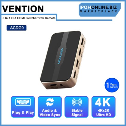 VENTION HDMI Switch 5 In 1 Out HDMI Switcher 4K 2K 1080P 5 Ports HDMI Hub Adapter for TV Projector VENTION HDMI Switch 5 In 1 Out HDMI Switcher 4K 2K 1080P 5 Ports HDMI Hub Adapter for TV Projector