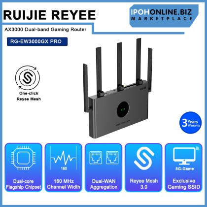 RUIJIE REYEE RG-EW3000GX PRO Dual-band Gigabit Mesh Gaming Router Wi-Fi 6 3000M RUIJIE REYEE RG-EW3000GX PRO Dual-band Gigabit Mesh Gaming Router Wi-Fi 6 3000M