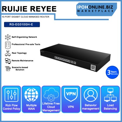 RUIJIE REYEE RG-EG310GH-E 10-PORT Gigabit Cloud Managed Router RUIJIE REYEE RG-EG310GH-E 10-PORT Gigabit Cloud Managed Router