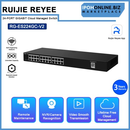 RUIJIE REYEE RG-ES224GC-V2 24-PORT GIGABIT Cloud Managed Switch RUIJIE REYEE RG-ES224GC-V2 24-PORT GIGABIT Cloud Managed Switch