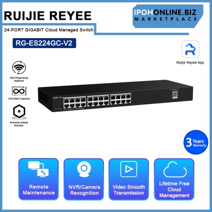 RUIJIE REYEE RG-ES224GC-V2 24-PORT GIGABIT Cloud Managed Switch RUIJIE REYEE RG-ES224GC-V2 24-PORT GIGABIT Cloud Managed Switch