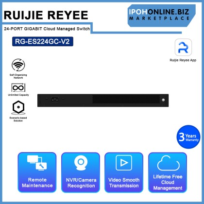 RUIJIE REYEE RG-ES224GC-V2 24-PORT GIGABIT Cloud Managed Switch RUIJIE REYEE RG-ES224GC-V2 24-PORT GIGABIT Cloud Managed Switch