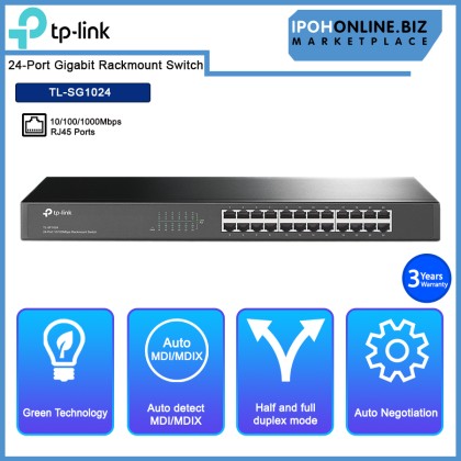 TP-LINK TL-SG1024 24-PORT Gigabit Rackmount Switch 10/100/1000Mbps RJ45 Ports TP-LINK TL-SG1024 24-PORT Gigabit Rackmount Switch 10/100/1000Mbps RJ45 Ports