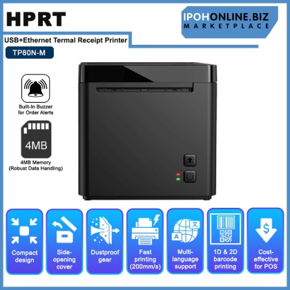 HPRT TP80NM USB & Ethernet Thermal Receipt Printer (80mm POS Printer) HPRT TP80NM USB & Ethernet Thermal Receipt Printer (80mm POS Printer)