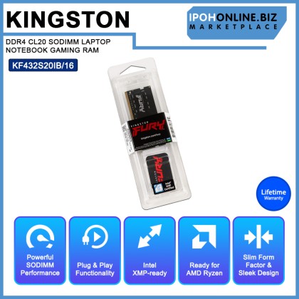 KINGSTON FURY IMPACT KF432S20IB/16 16GB 3200MHz DDR4 CL20 SODIMM LAPTOP NOTEBOOK GAMING RAM