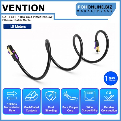 VENTION CAT 7 SFTP 10G Gold Plated 28AGW Ethernet Patch Cable