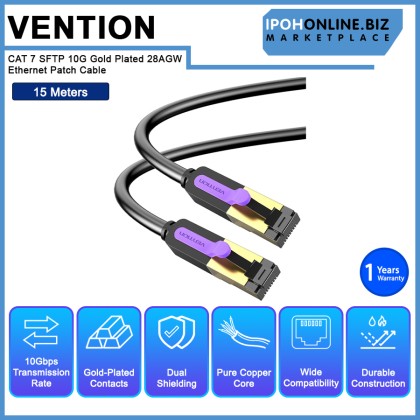 VENTION CAT 7 SFTP 10G Gold Plated 28AGW Ethernet Patch Cable