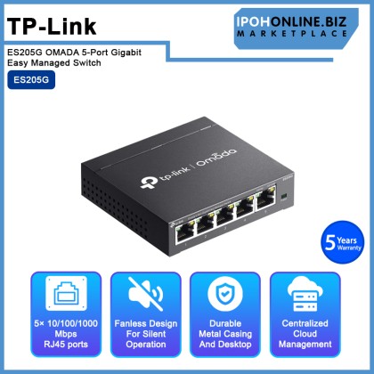 TP-LINK ES205G OMADA 5-Port Gigabit Easy Managed Switch TP-LINK ES205G OMADA 5-Port Gigabit Easy Managed Switch