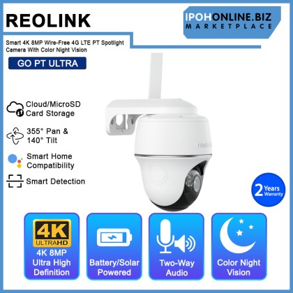 Reolink Go PT Ultra Smart 4K 8MP Wireless 4G LTE PT Battery Spotlight Camera with Color Night Vision Reolink Go PT Ultra Smart 4K 8MP Wireless 4G LTE PT Battery Spotlight Camera with Color Night Vision