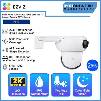 Ezviz H90 Smart Home 4MP+4MP 2K+ Dual-Lens Pan/Tilt Outdoor Security CCTV Camera Ezviz H90 Smart Home 4MP+4MP 2K+ Dual-Lens Pan/Tilt Outdoor Security CCTV Camera