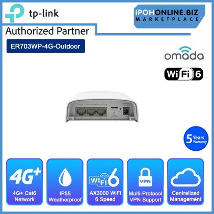 TP-LINK ER703WP-4G-OUTDOOR OMADA 4G+CAT6 AX3000 WiFi 6 OUTDOOR/INDOOR GATEWAY
