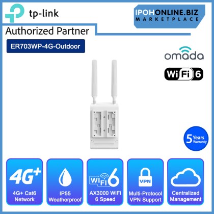 TP-LINK ER703WP-4G-OUTDOOR OMADA 4G+CAT6 AX3000 WiFi 6 OUTDOOR/INDOOR GATEWAY